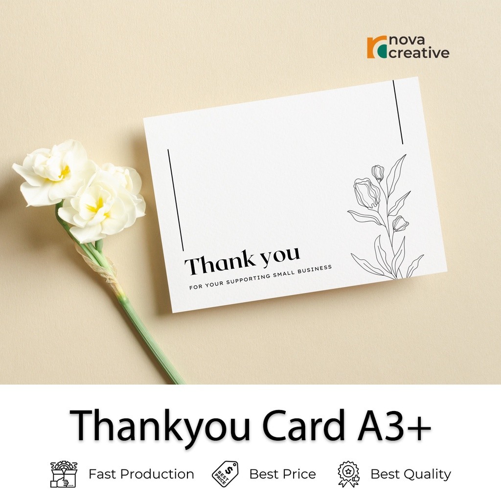 Thank You Card Ukuran Custom Thankyou Card A3+ Tebal - Kartu ucapan - Kartu Souvenir - Thankyou Card