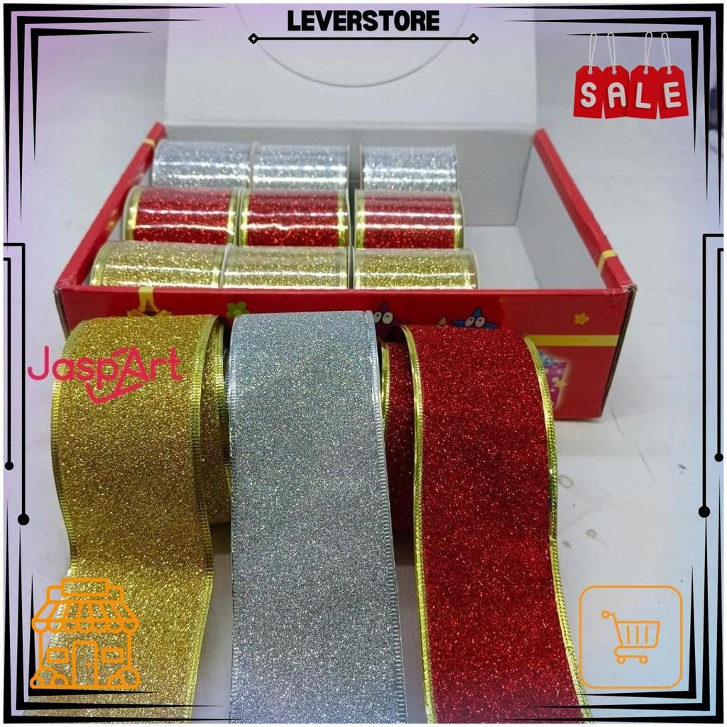 

Pita Glitter Natal Pinggir Kawat Pita Parcel Pita Christmas Pita Hiasan Lebar Besar 5 Cm Dan 6.5 Cm D Termurah