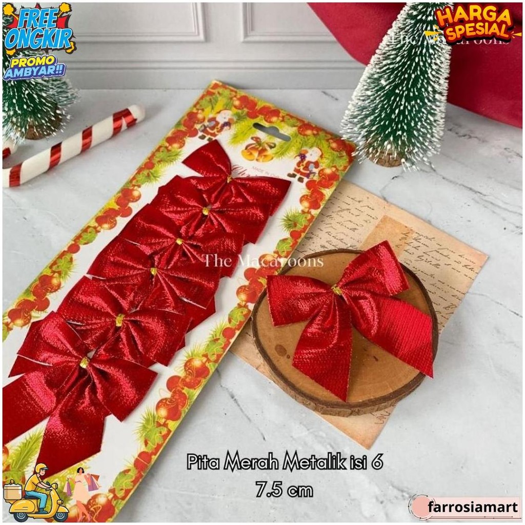 

Pita Natal Dekorasi Pohon Natal / Hiasan Aksesoris Hampers Parcel D Cod