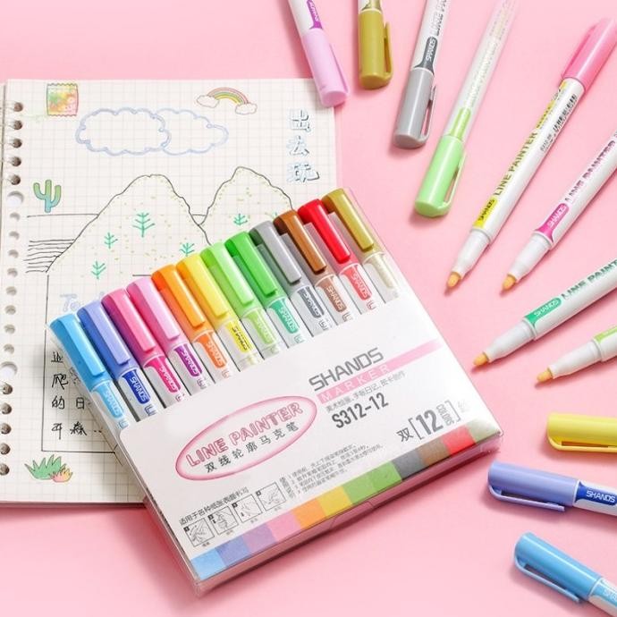 

BEBAS ONGKIR - Silver Line Painter Marker Set 12pcs [CREATIV]