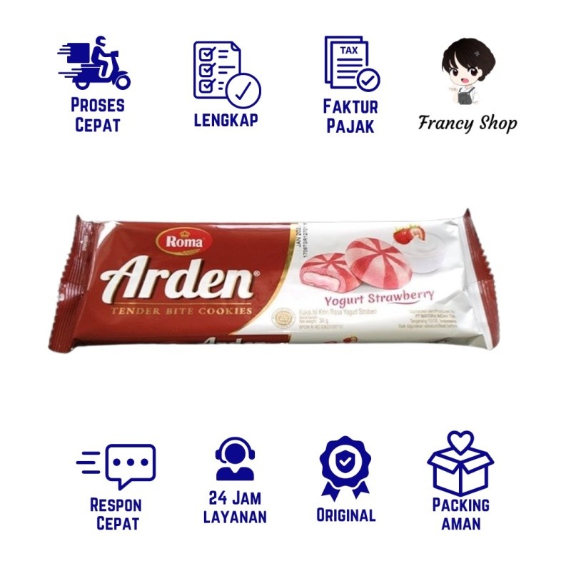 

Roma Arden Yogurt Strawberry Tender Bite Cookies 30 gr