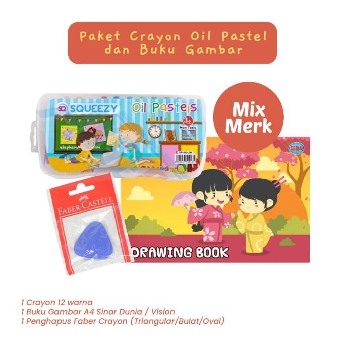 

Paket Crayon Oil Pastel Buku Gambar A4 Back To School
