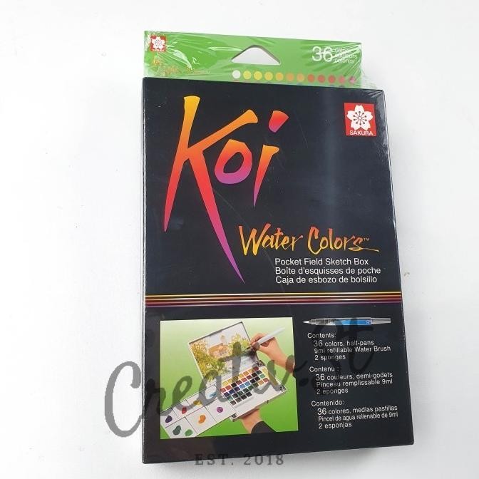 

TERBARU - Sakura Koi Watercolor 36 Pocket Field Sketch Box Cat Air