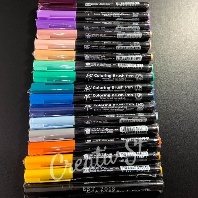 

BEBAS ONGKIR - Sakura Koi Coloring Brush Pen 48 Colors Green - Blue Shades