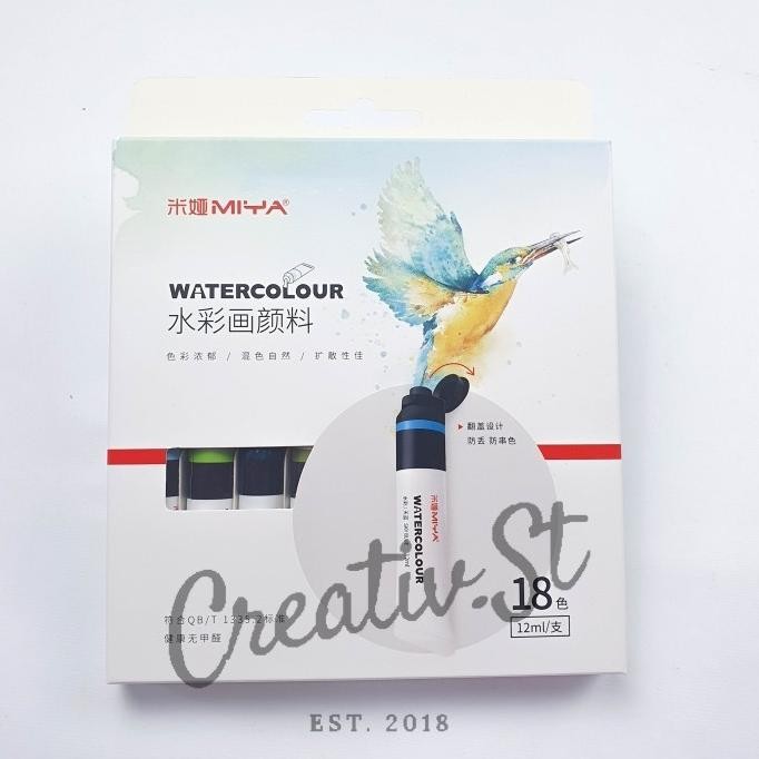 

BEBAS ONGKIR - MIYA Cat Air Watercolor Tube 18 colour x 12 ml YSC62