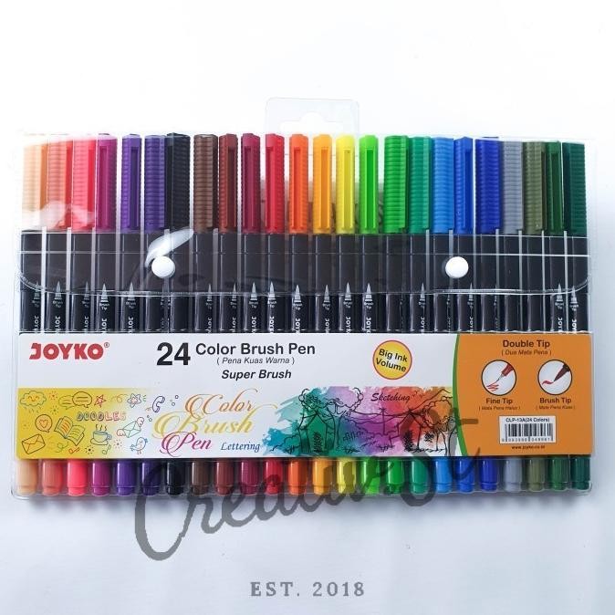 

TERMURAH - Joyko Brush Pen 24 Warna Brush + Fine Tip CLP-13A SET