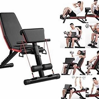 Baru Kursi gym fitnes adjustable press sit up bench dumbell stoll