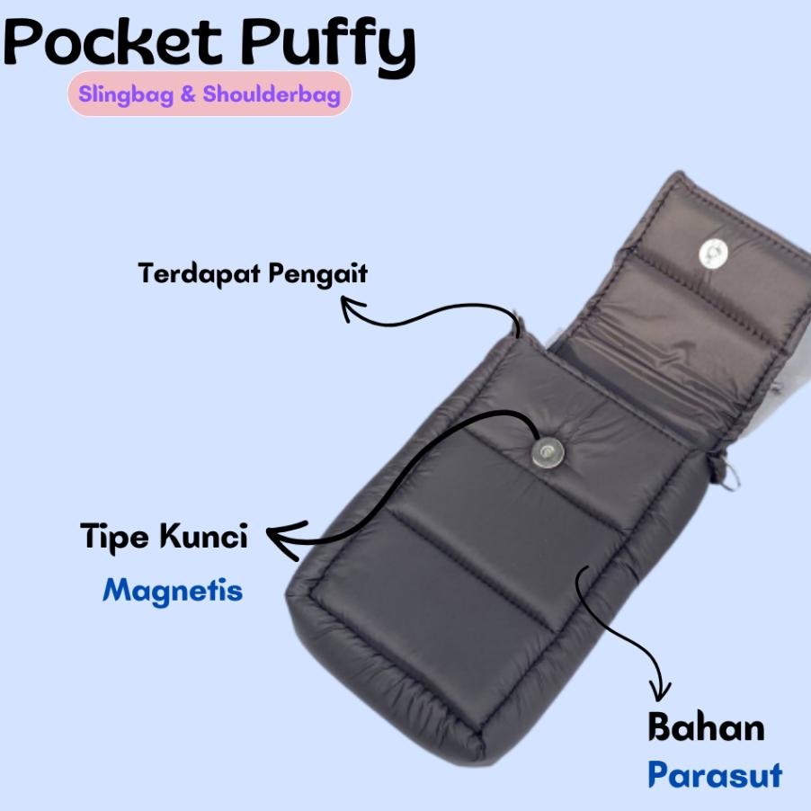ASFOUR - Pocket Puffy PUFFY SLINGPHONE | TAS SELEMPANG HP WANITA Tas Wanita Puffy Bag Mini Puffy