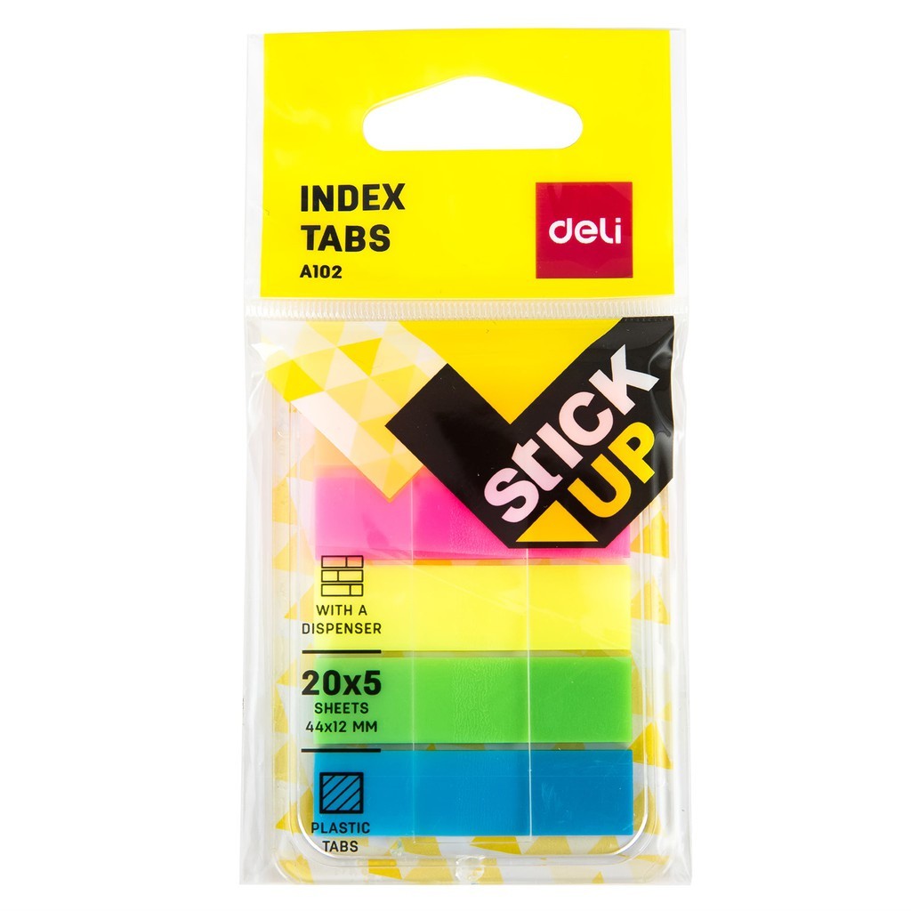 

Deli EA10202 Index Tab penanda warna cerah melekat kuat media yang ditempel tetap bersih