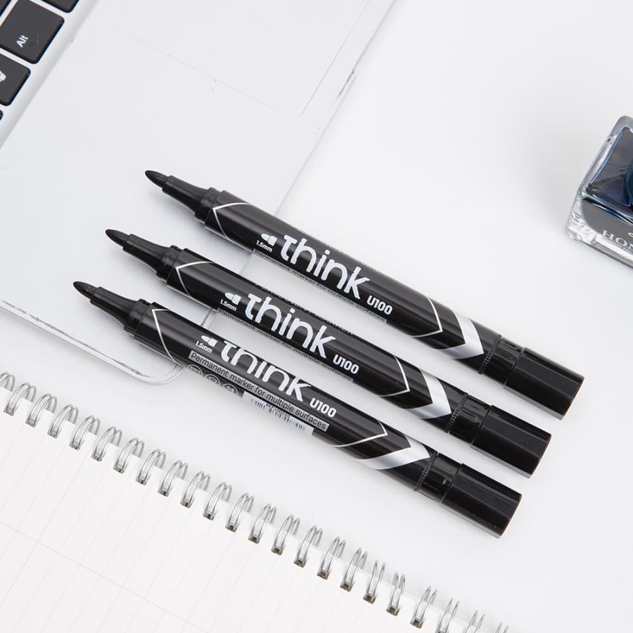 

Deli Permanent Marker/Spidol Permanen Tinta hitam EU10020