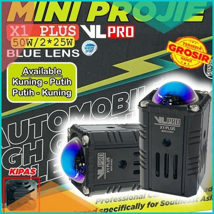 Lebih Lebar Mini Projie VLPRO X1 PLUS 2 Warna Laser Putih Kuning 12V 2