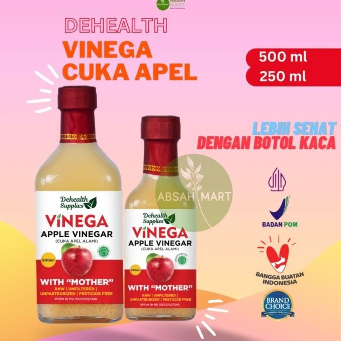 

HOT SALE Cuka Apel dehealth vinega finega 250 ml dan 500 ml raw unfiltered