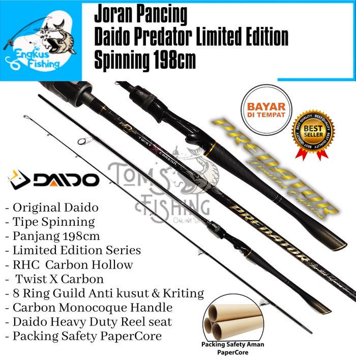 TERMURAH - Joran Pancing Daido PREDATOR LIMITED SERIES 198cm Spinning Murah - Engkus Fishing