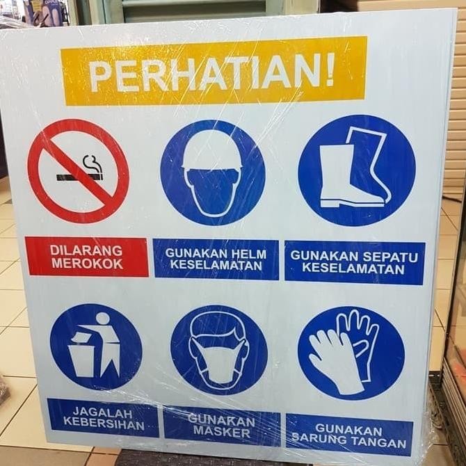 

SIGN RAMBU PERHATIAN GUNAKAN KESELAMATAN K3 PLAT 40X50CM