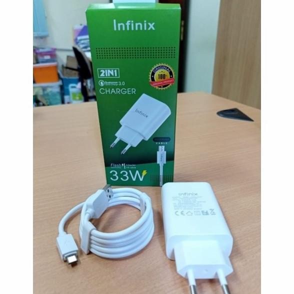 =====] Charger infinix Qualcomm 33 Watt USB micro