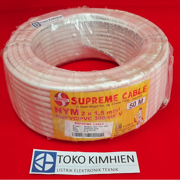 Kabel SUPREME NYM 2x1.5mm Per Rol 50 Meter