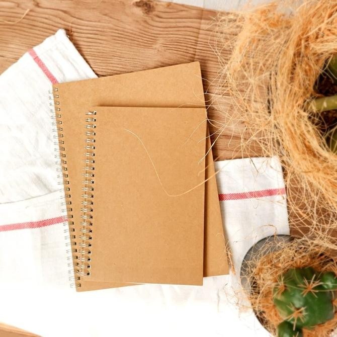 

TERBARU - Kraft Cover Spiral Grid Notebook [CREATIV]