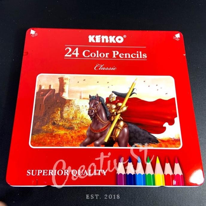 

BEBAS ONGKIR - Pensil 24 Warna Kaleng Kenko Tin Case