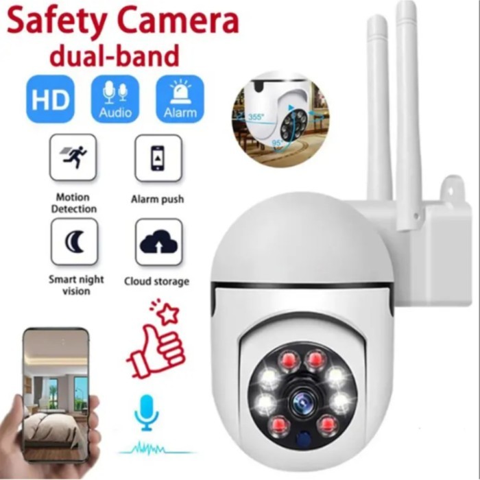 CCTV Outdoor V380 WIFI 2 Antena PTZ Mini IP Camera Surveillance CCTV Camera Night Vision, Infrared,