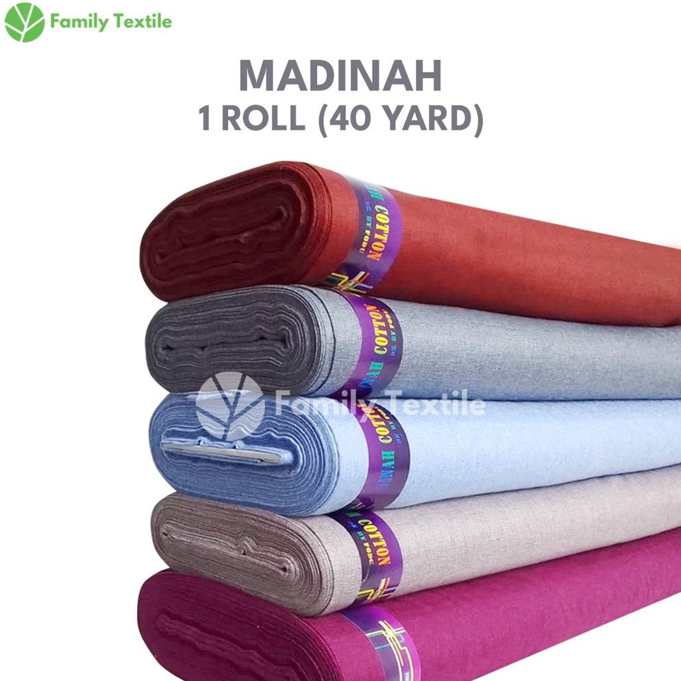 Kain Katun Madinah Fodu Cotton 1 Roll  40 Yard - Kain Madina Bahan Gamis Koko Kemeja (36.5 Meter)