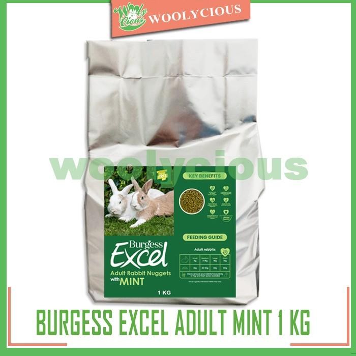 Makanan Kelinci Burgess Adult Mint Repack 1 Kg