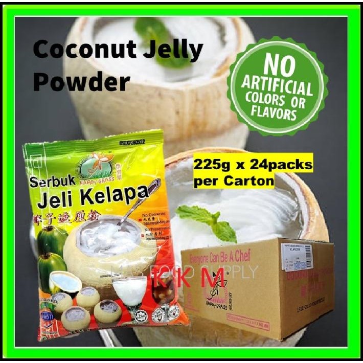 

Kartonan Happy Grass Serbuk Jeli Kelapa Coconut Jelly 225Gr Isi 24Pack