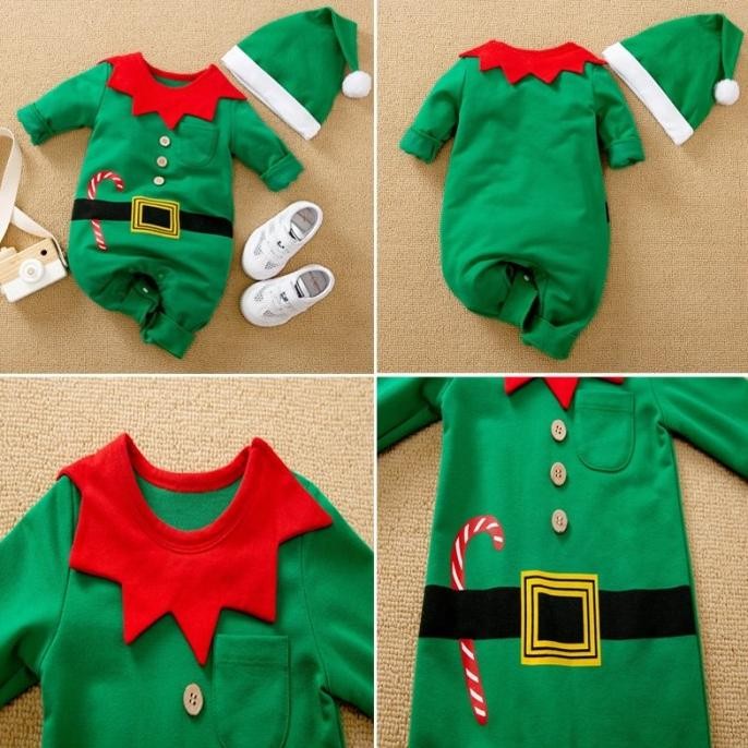 Baby Newborn Jumper Spesial Natal Baju Kostum Natal Anak Bayi Set Gift BIN