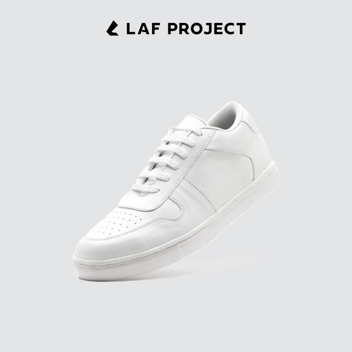 sepatu sneakers pria casual putih polos white LAF PROJECT - AIR ADAMS