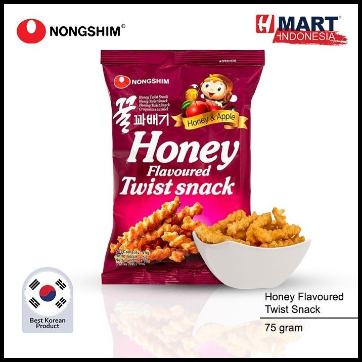 

Nongshim Flavoured Twist Snack - Snack Korea Rasa Madu Dan Apel 75G