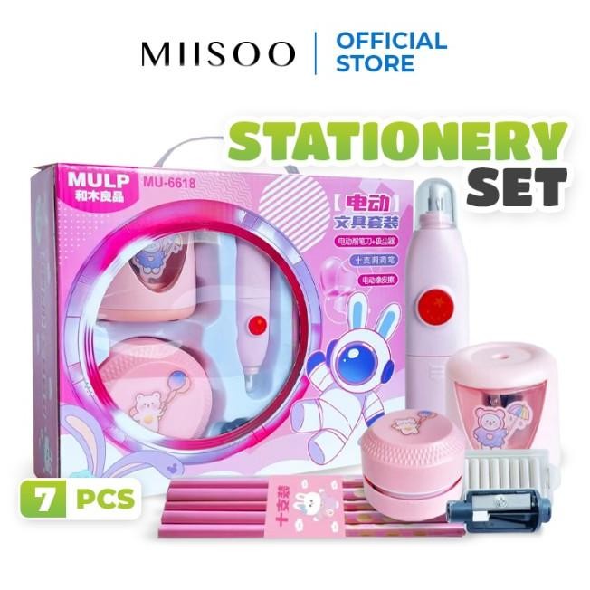 

Miisoo Set Alat Tulis Anak 25Pcs Stationary Set Elektric Alat Tulis Terbaru