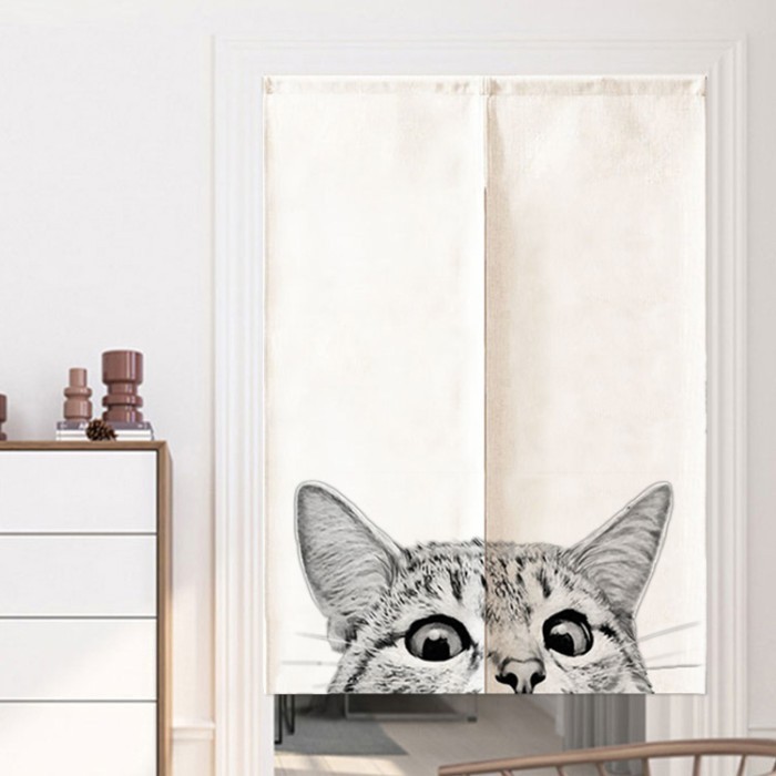 Termurah Noren Tirai Jepang Tirai Pintu Tirai Dekoratif Motif Kucing