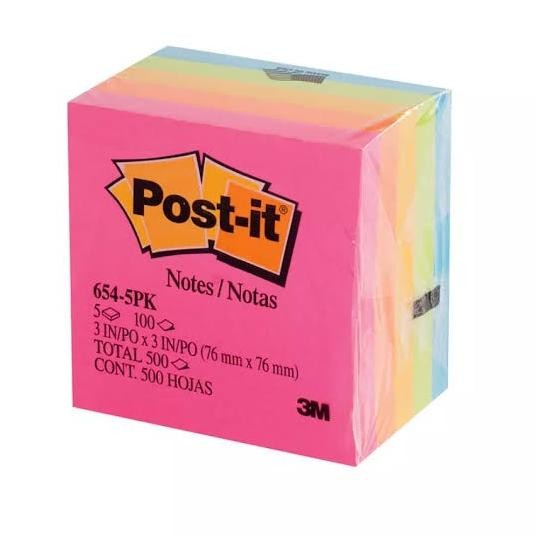 

Terlaris Post-it notes 3M 654 colour (isi 5 pad) SALE