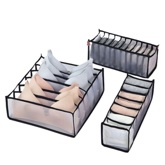 

terbaru sb53 underware storage box 3in1 set kotak penyimpanan pakaian dalam