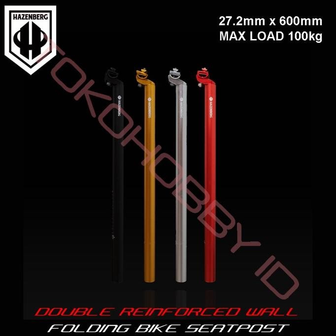 Seatpost Sepeda Lipat Seli Diameter 27.2 mm Panjang 600 mm HAZENBERG