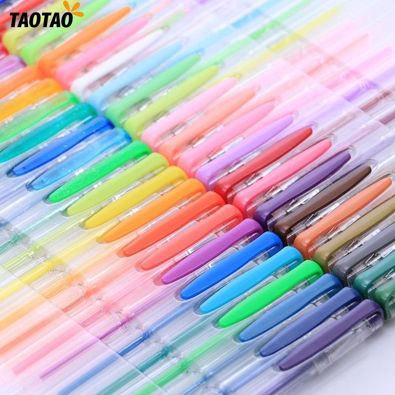 

▶ Set 100 Warna Pena Gel Glitter Warna-warni Untuk Melukis Menulis ❣T.Tao |QIUBe1sa|