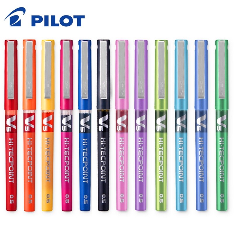 

12 PCS Pena Tinta Cair Pilot V5 Hi Tecpoint Jepang Bola Bergulir Pena Ujung Ekstra Halus 0,5mm Berbagai Warna Tinta Pena Cepat Kering Kapasitas Besar yang Tepat untuk Alat Tulis Kantor Sekolah |9ce8J1SE|