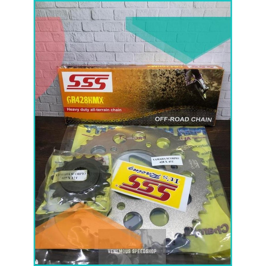 Gearset SSS 428 Rantai SSS HMX Scorpio 11OKTZ4 parts
