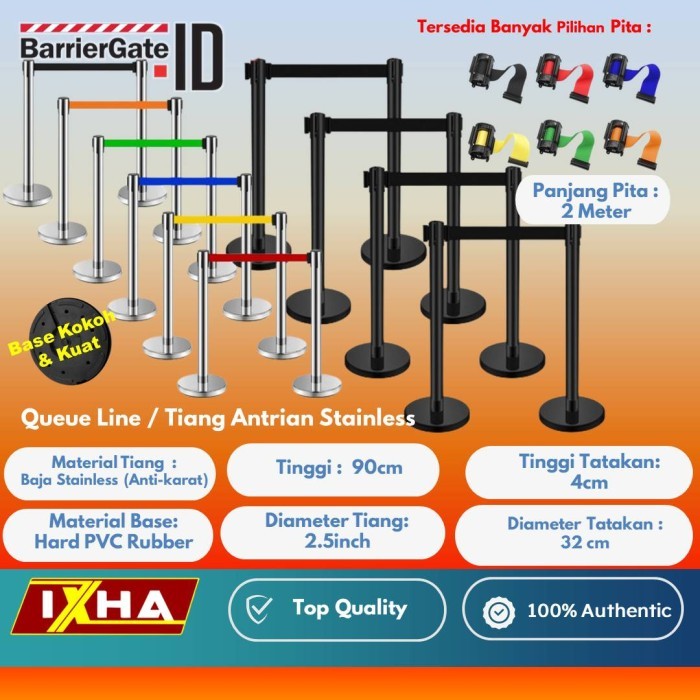 

NEW tiang pembatas tiang antrian stainless pita