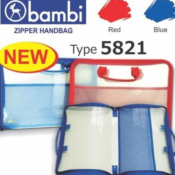 YY04 BAMBI TAS ZIPPER BAG FOLIO TAS BERKAS JUMBO MAP DOKUMEN MAP