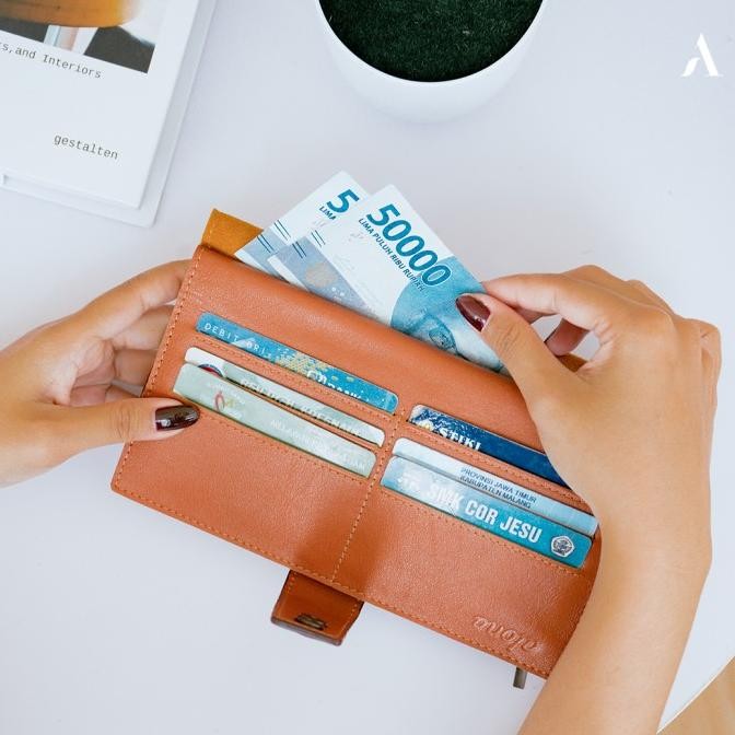 Dompet wanita Dompet Kulit Wanita Alona Irene Dompet Wanita Branded - tan