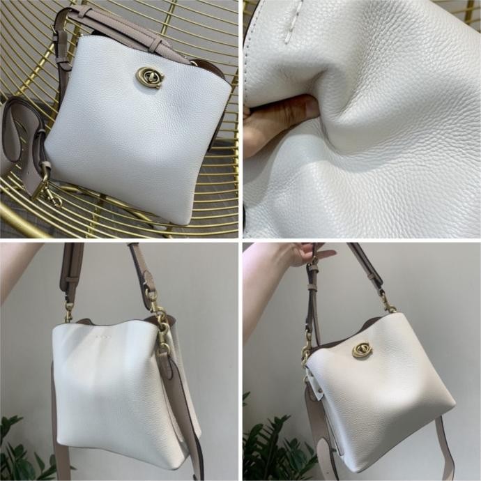 [ORIGINAL] COACH Willow Bucket Bag In Colorblock Ivory / Tas Coach