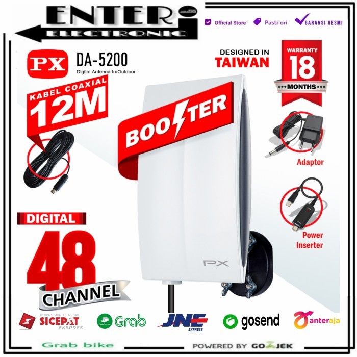Diskon Px Antena Da 5200 - Px Indoor Outdoor Antena Tv Digital Da5200