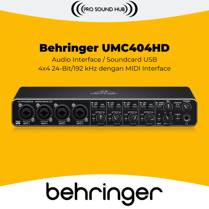 Termurah Behringer Umc404Hd Umc 404 Hd Usb Audio Interface Soundcard 4 Channel