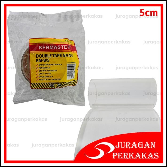 

DISKON KENMASTER KM-W5 DOUBLE TAPE NANO 5 CM SELOTIP PEREKAT LAKBAN ISOLASI !
