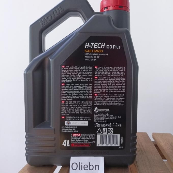 Motul H-Tech 100 plus SAE 0W-20 1galon/ 4liter