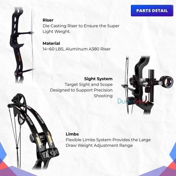 Fullset Busur Panah Sanlida Hero X8 XS Compound Bow TEB
