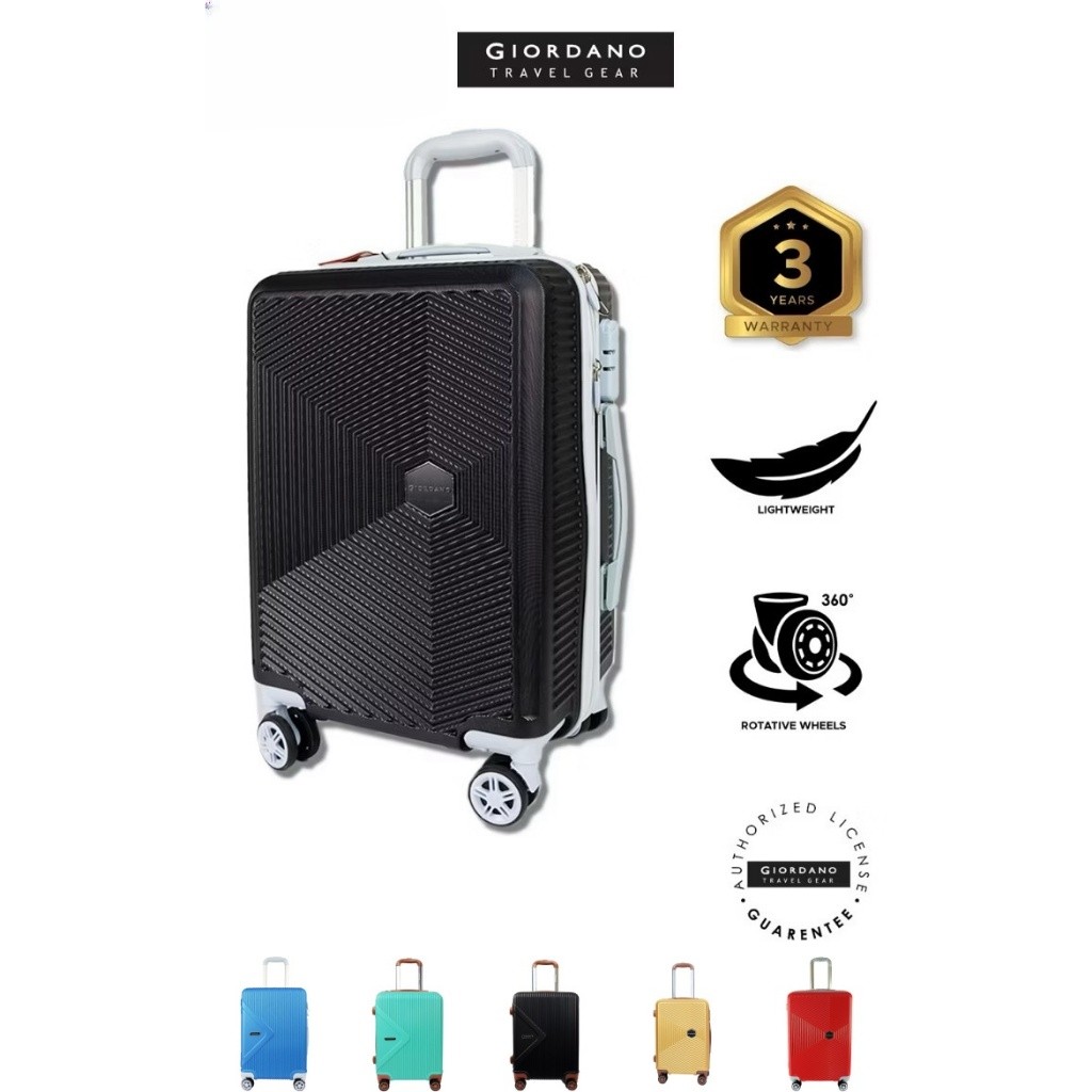 Giordano 20" Inch Cabin Size & 24" Inch Stylish ABS Hard Case Lightweight 4 Wheels Trolley Travel Lu