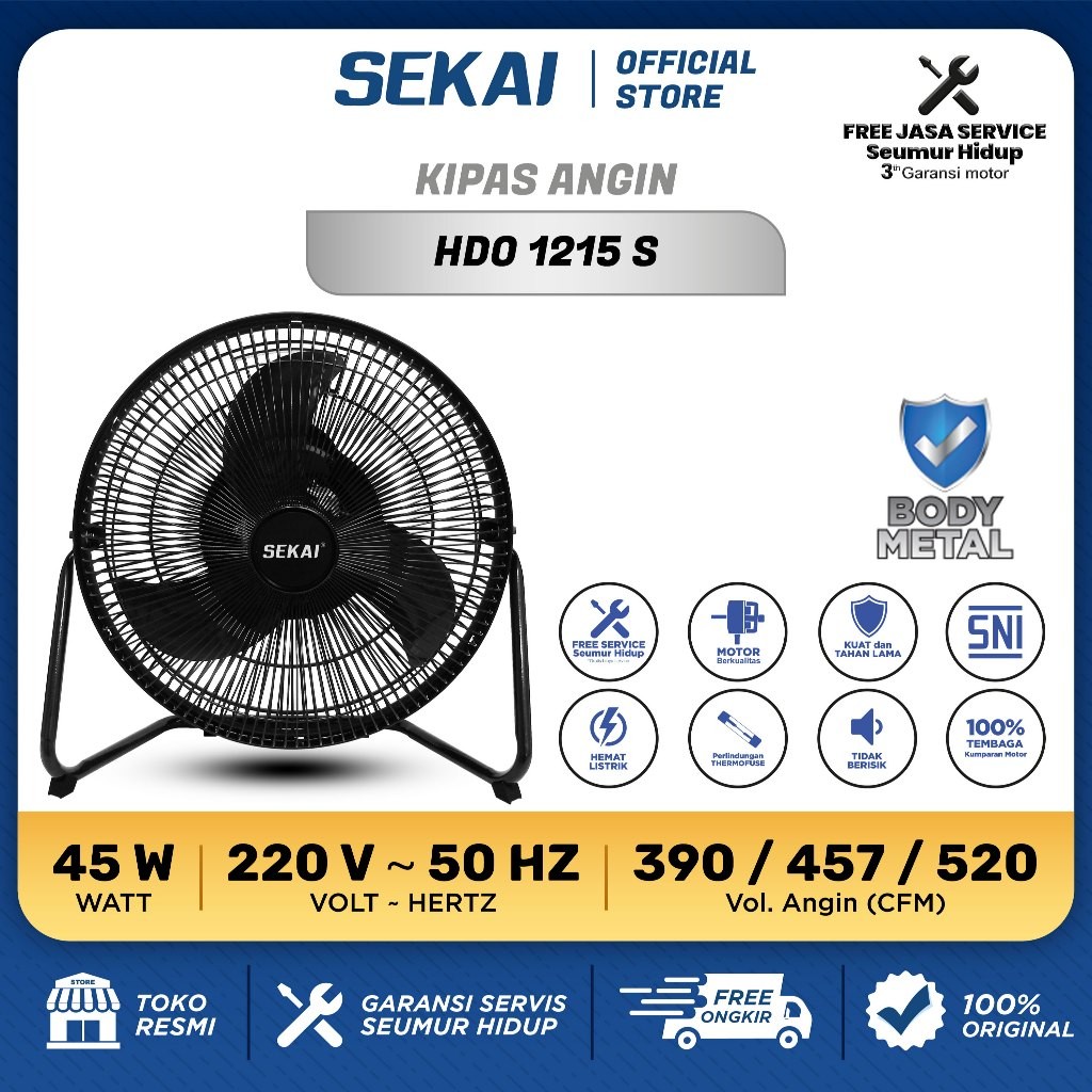 SEKAI Kipas Angin Meja / Kipas Angin Duduk Tornado 12 Inch- HDO 1215-S