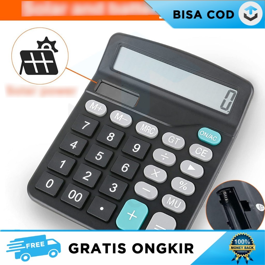 

CALCULATOR DESK KASIR 12 DIGIT BATERAI SOLAR PANEL DEXIN KK-837-12S
