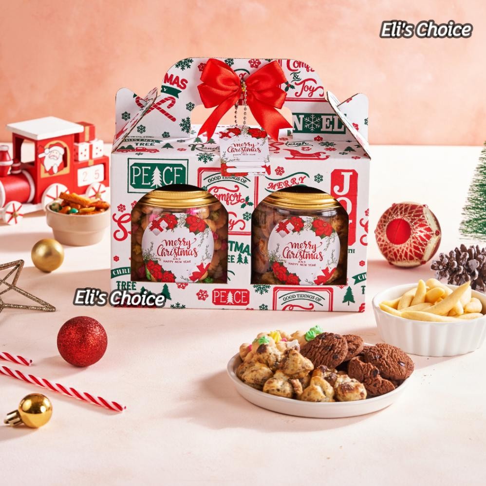 

[2 Jar] Hampers Natal / Parcel Kado Choco Chips Gem Rose Soes Chocolate Isi 2 Jar 600 Ml Termurah Ready Stock / Bingkisan Merry Christmas Premium Trend